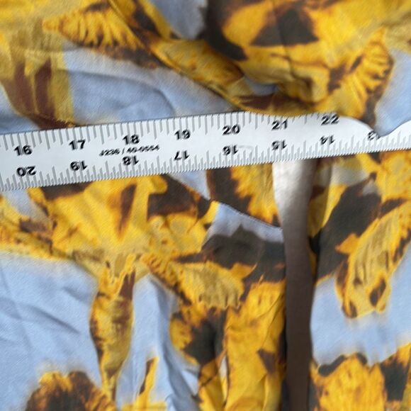 J Crew Long Amelia shirtdress in floral drapey viscose twill Womens Large Blue - Picture 6 of 9